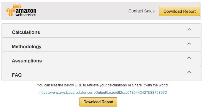 AWS Total Cost of Ownership Calculator
